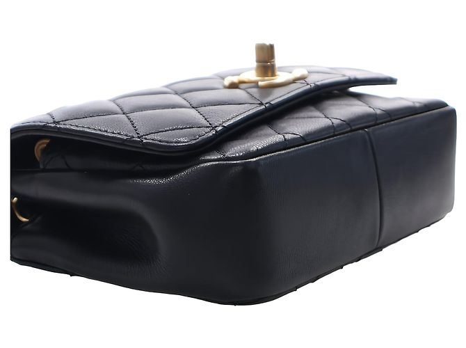 Chanel Black Small Quilted Lambskin Private Affair Camellia Flap - vue 14