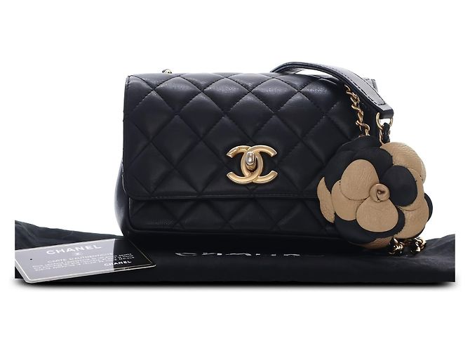 Chanel Black Small Quilted Lambskin Private Affair Camellia Flap - vue 5