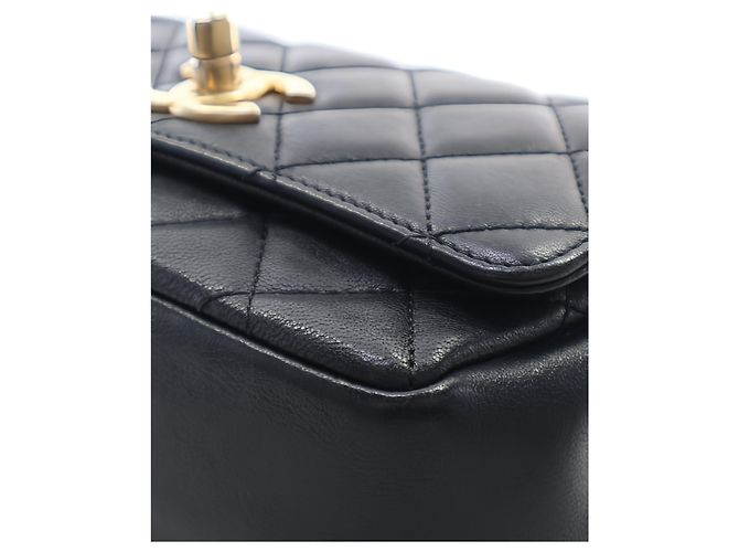 Chanel Black Small Quilted Lambskin Private Affair Camellia Flap - vue 8