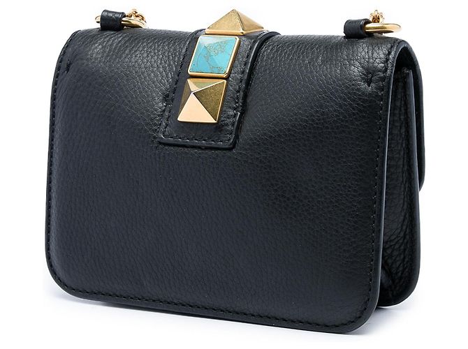 Valentino Borsa a tracolla Mini Leather Rockstud Rolling Glam Lock Nera - vista 2