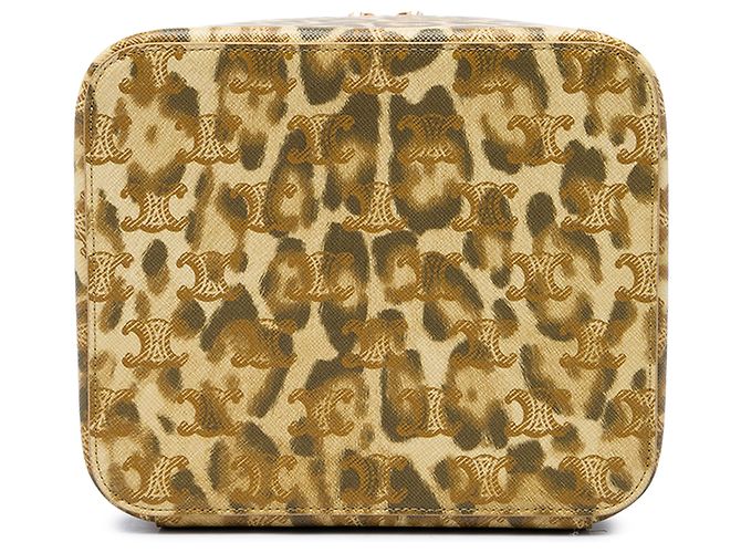 Céline Celine Beige Triomphe Coated Canvas Leopard Print Vanity Case - Ansicht 3