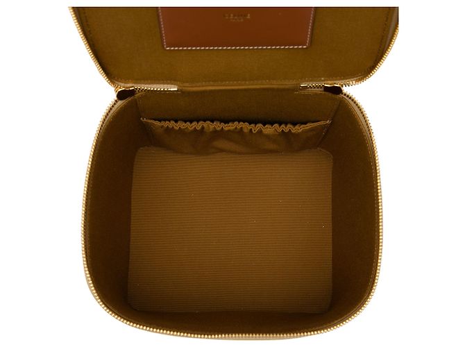 Céline Celine Beige Triomphe Coated Canvas Leopard Print Vanity Case - Ansicht 4