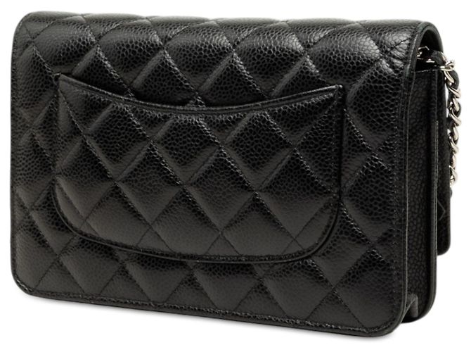 Chanel Black CC Quilted Caviar Wallet on Chain - vista 2