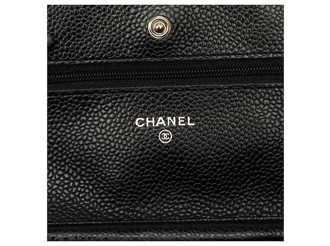 Chanel Black CC Quilted Caviar Wallet on Chain - vista 5