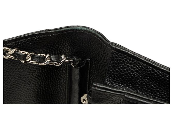 Chanel Black CC Quilted Caviar Wallet on Chain - vista 8