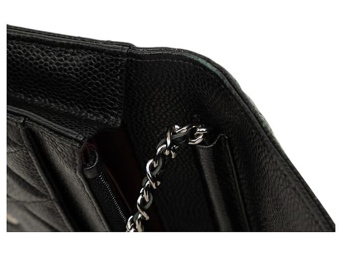 Chanel Black CC Quilted Caviar Wallet on Chain - vista 9