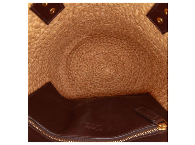 Autre Marque Saint Laurent Small Raffia Panier Tote Beige - vista 4