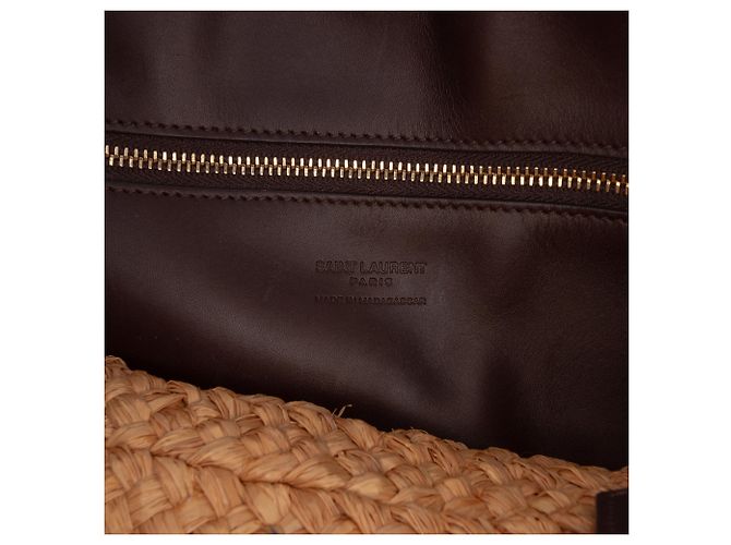 Autre Marque Saint Laurent Small Raffia Panier Tote Beige - vista 5