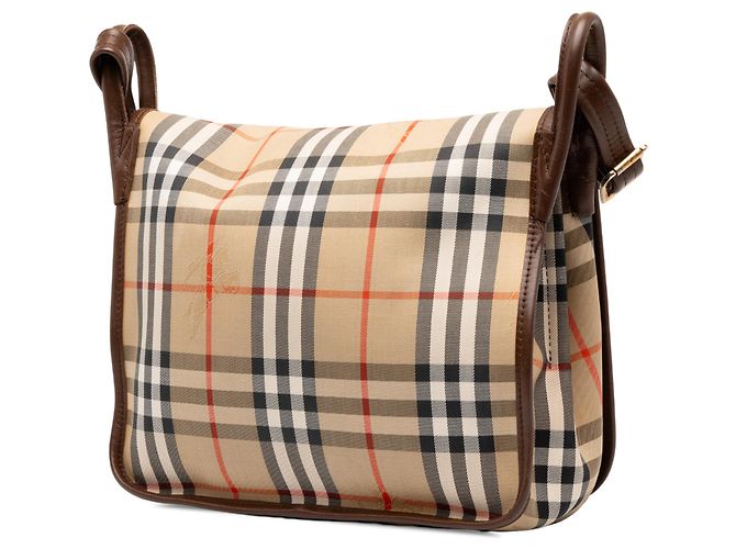 Sac à épaule Burberry Beige Haymarket Check Canvas - vue 2