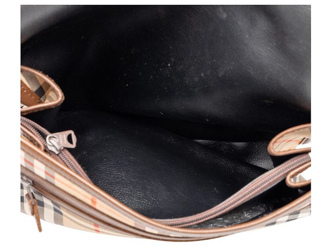 Sac à épaule Burberry Beige Haymarket Check Canvas - vue 4