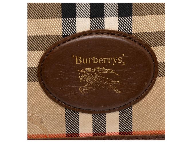 Sac à épaule Burberry Beige Haymarket Check Canvas - vue 5