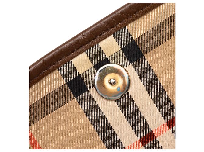 Sac à épaule Burberry Beige Haymarket Check Canvas - vue 6