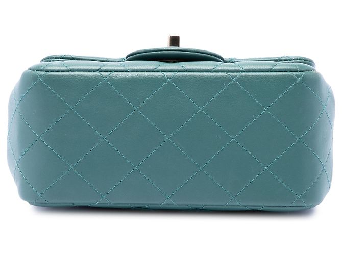 Chanel Green Mini Square Classic Lambskin Single Flap - vista 3