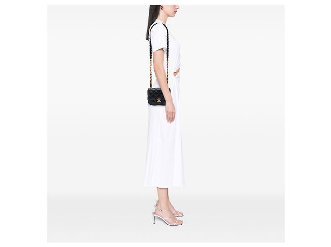 Chanel Mini Quilted Lambskin Lacquered Chain Flap Schwarz - Ansicht 6