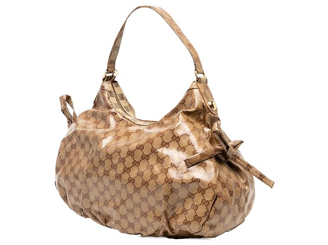 Borsa a tracolla Gucci Beige GG Crystal Horsebit Web - vista 2