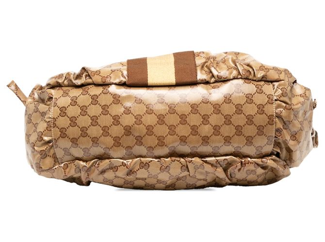 Borsa a tracolla Gucci Beige GG Crystal Horsebit Web - vista 3