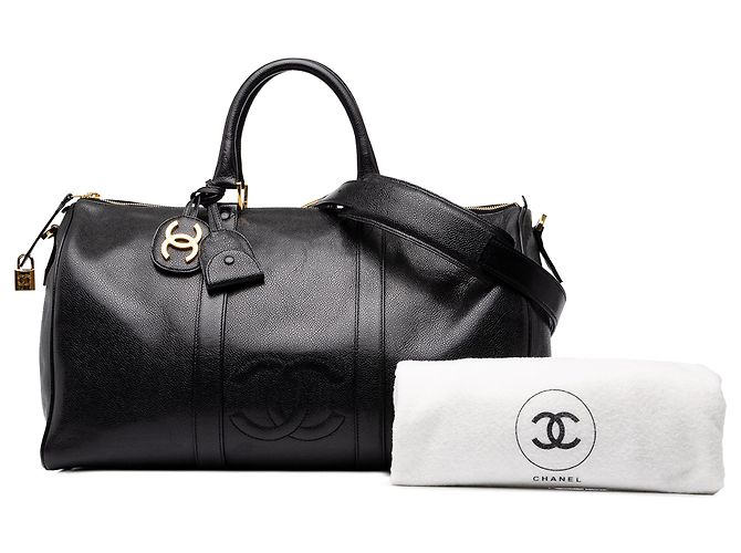 Bolsa Duffle Chanel Black CC Caviar - vista 9