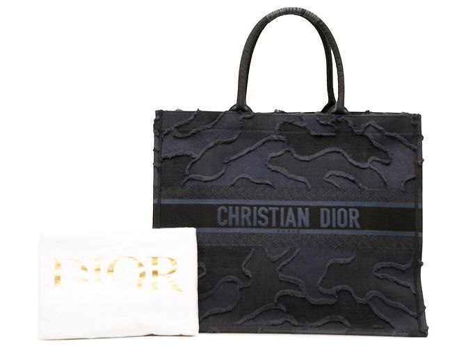 Dior Blue Large Embroidered Canvas Camouflage Book Tote - Ansicht 6