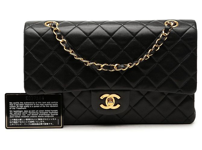 Chanel Black Medium Classic Lambskin Double Flap - vista 8