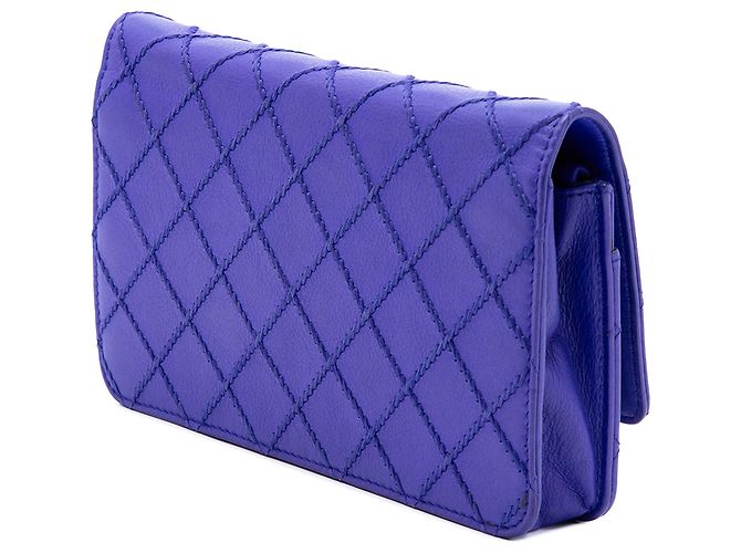 Chanel Purple CC Quilted Calfskin Fancy Wallet On Chain - vista 2