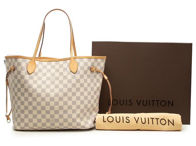 Louis Vuitton White Damier Azur Neverfull MM - vista 7