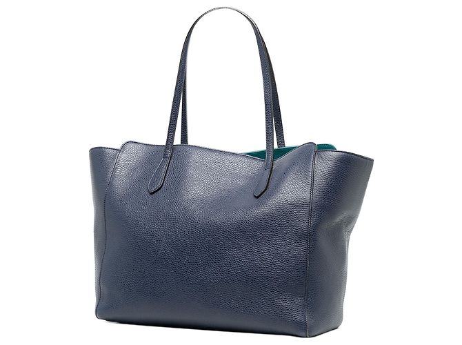 Borsa Swing Gucci Blue Medium in pelle di vitello - vista 2