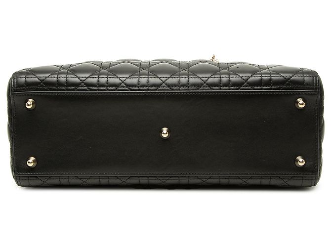 Dior Black Large Lambskin Cannage Lady Dior - vista 3