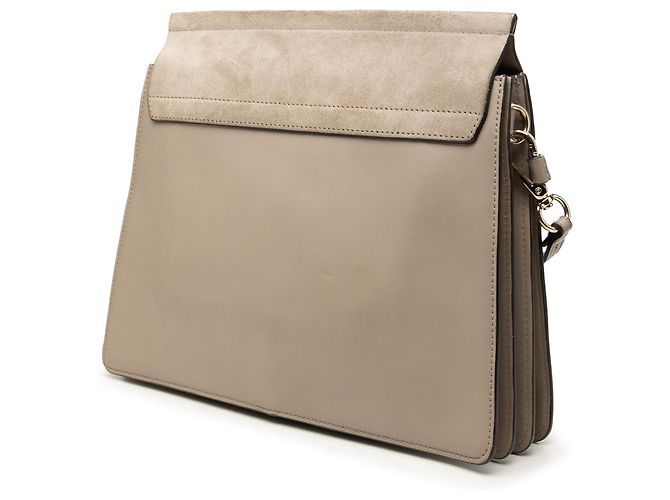 Chloé Faye Crossbody in pelle di vitello e camoscio marrone Medium - vista 2