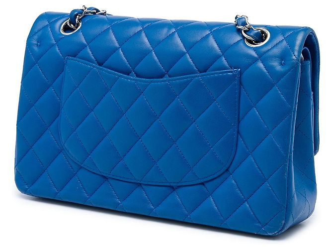 Chanel Blue Medium Classic Lambskin Double Flap - vue 2