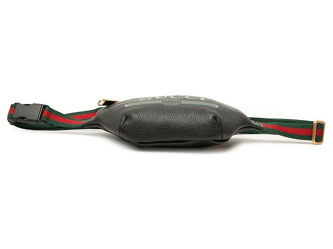Bolso cinturón Gucci Black Small Grained Calfskin Web Logo - vista 3