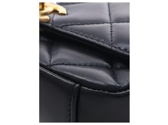 Chanel Black Small Quilted Lambskin CC Coin Flap - vista 11