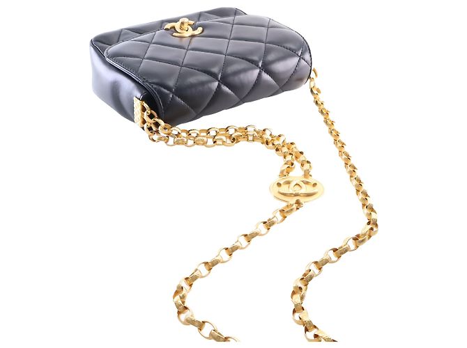 Chanel Black Small Quilted Lambskin CC Coin Flap - vista 8