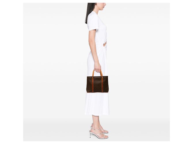 Céline Celine Tote aus Macadam beschichtetem Canvas in Braun - Ansicht 6