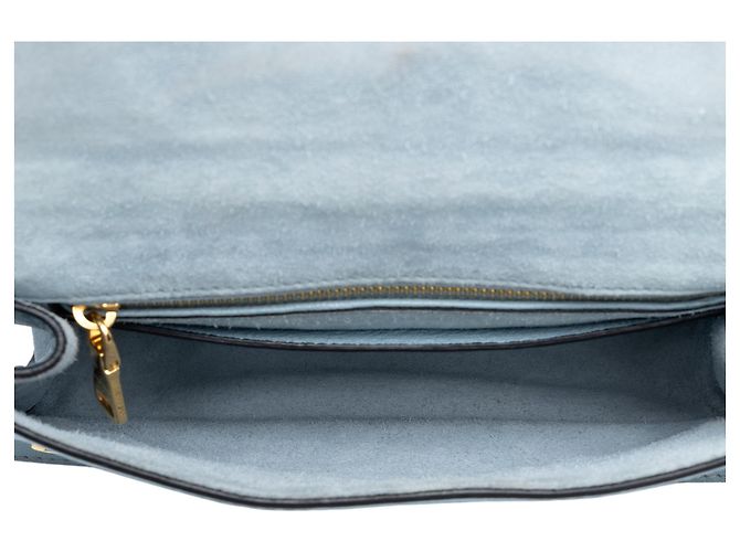 Borsa a tracolla Miu Miu Blue Goatskin Madras Soft Calf con cristalli - vista 4