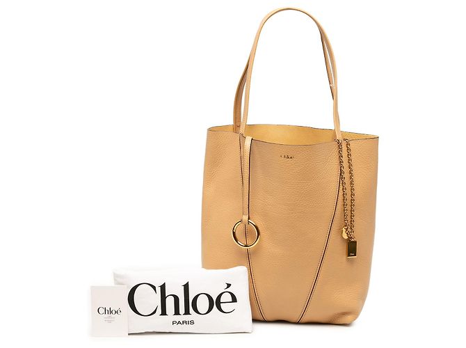 Bolso Spin Tote Chloé de piel de becerro granulada marrón - vista 6