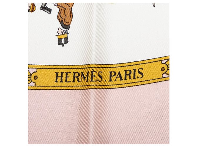 Foulard di seta Hermès Pink La Promenade De Longchamps 90 - vista 2