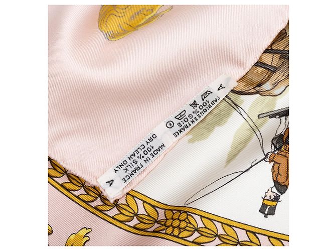 Foulard di seta Hermès Pink La Promenade De Longchamps 90 - vista 3