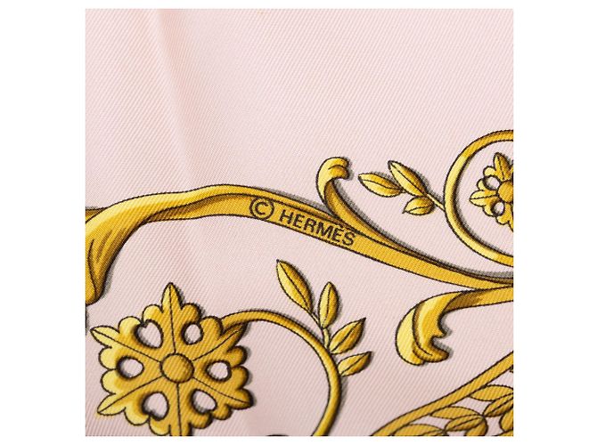 Foulard di seta Hermès Pink La Promenade De Longchamps 90 - vista 6