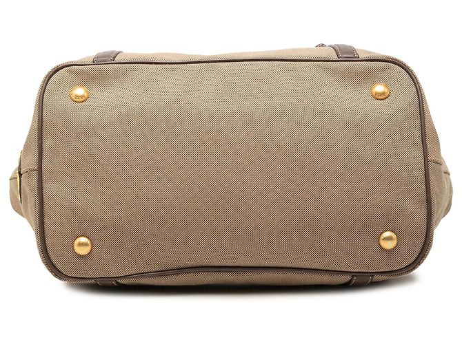 Prada Beige Canvas Canapa Logo Bow Satchel - Ansicht 3