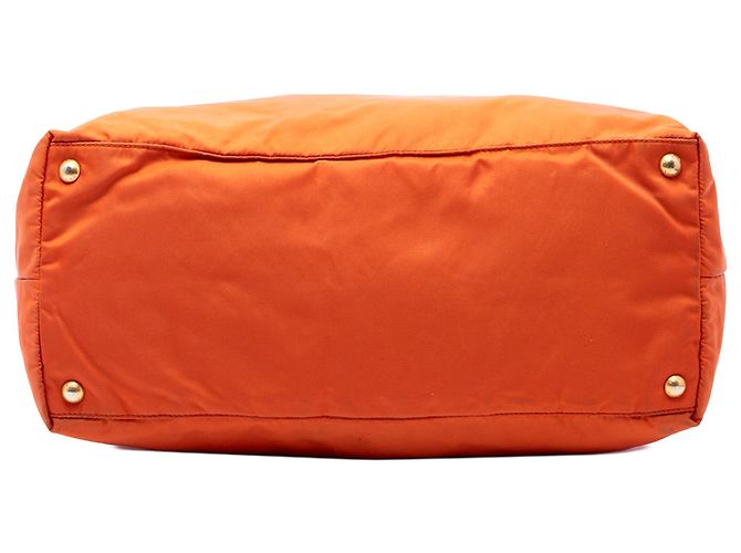 Sac satchel Prada en Tessuto avec garnitures en Saffiano Orange - vue 3