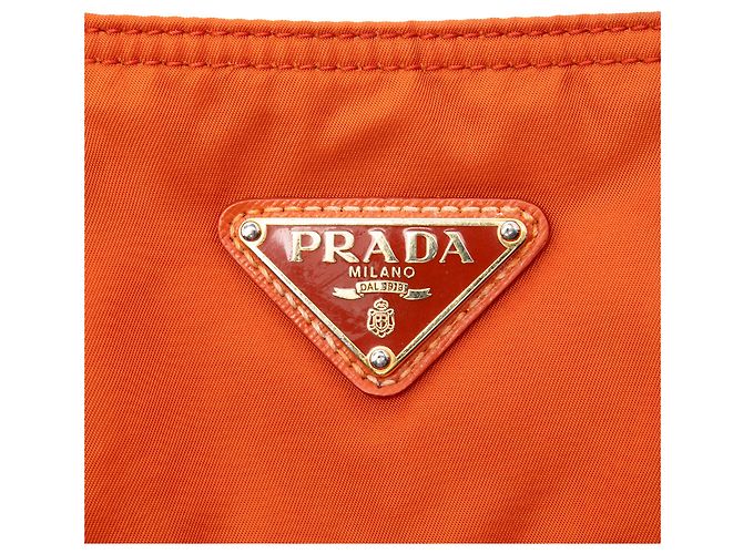 Sac satchel Prada en Tessuto avec garnitures en Saffiano Orange - vue 5