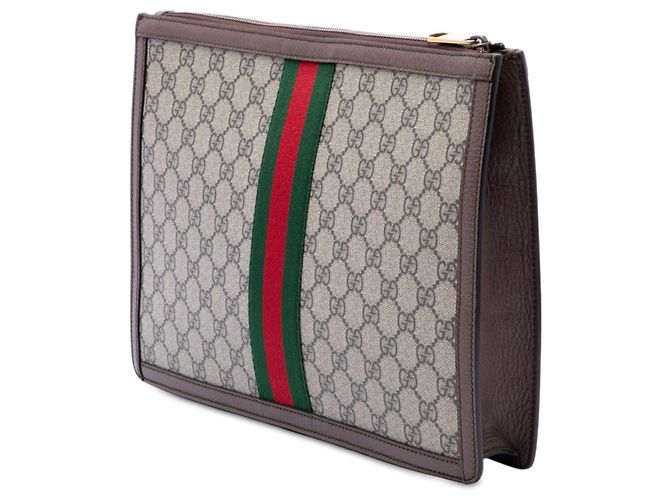 Clutch Gucci Beige GG Supreme Web Ophidia - vista 2