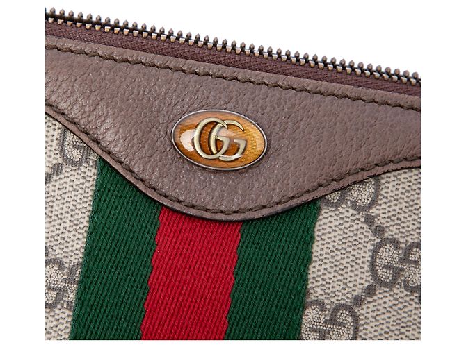 Clutch Gucci Beige GG Supreme Web Ophidia - vista 5