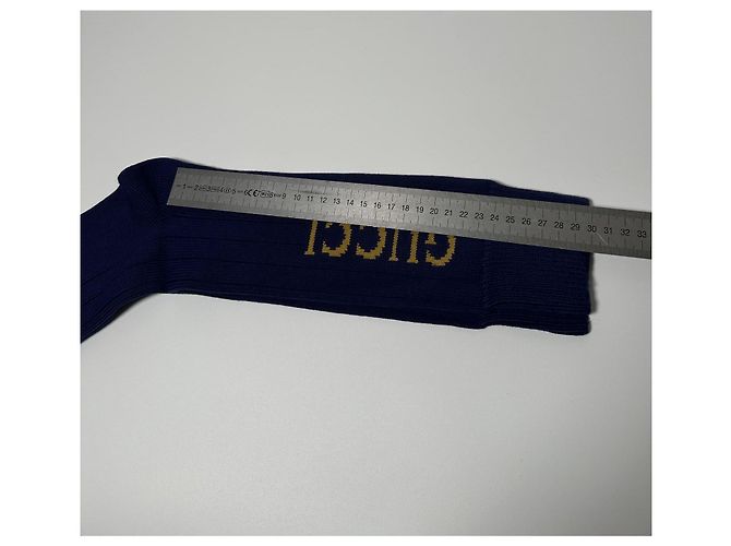 Gucci Blaue Stretch-Baumwollsocken mit Logo - Ansicht 11