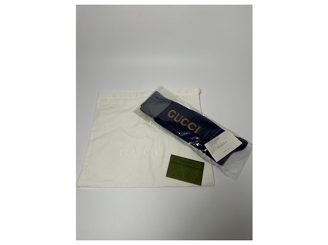 Gucci Blaue Stretch-Baumwollsocken mit Logo - Ansicht 12