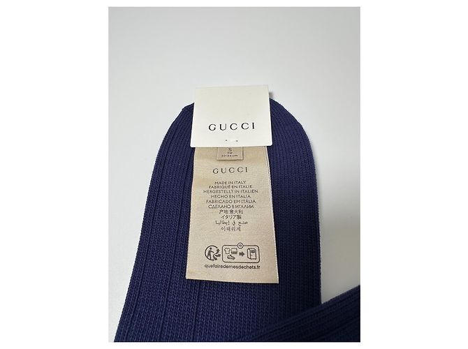 Gucci Blaue Stretch-Baumwollsocken mit Logo - Ansicht 6