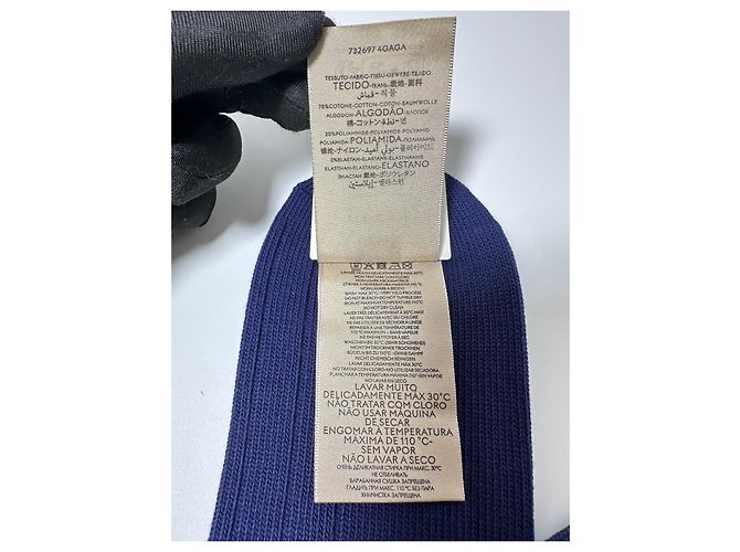 Gucci Blaue Stretch-Baumwollsocken mit Logo - Ansicht 7