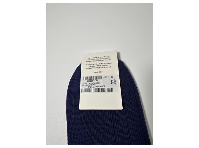 Gucci Blaue Stretch-Baumwollsocken mit Logo - Ansicht 9