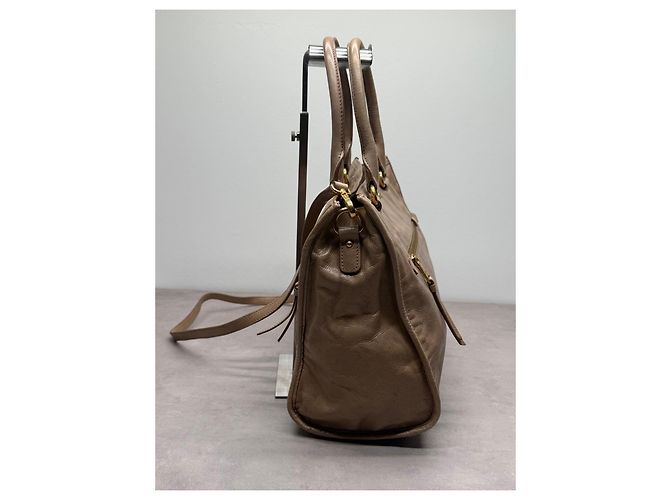 Miu Miu Borsa a mano in pelle beige - vista 10