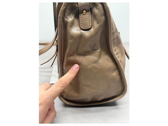 Miu Miu Borsa a mano in pelle beige - vista 11